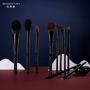 Mydestiny Makeup <b>Brush</b> Set 10Pc Animal Hair Wooden Handle <b>Round</b> Shape For Blusher - Product Image 3