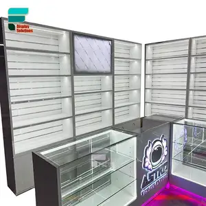 Cabinet Display Cigarette Shop Supplier Glass Display Shelves Tobacco Shop Interior Design Smoke Retail Shop Display