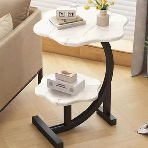 طاولة قهوة شاي مزدوجة فاخرة وحديثة من بتلات الزجاج لتناول الطعام في غرفة النوم أريكة بجانب السرير-بالجملة - Product Image 1