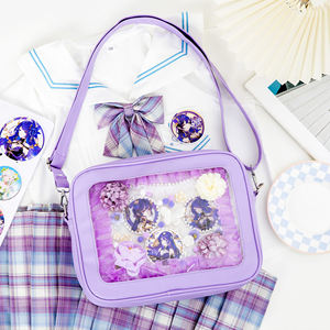 厂家批发简约风格透明低最小起订量定制Ita包带透明窗口Pu皮包插针展示 - Product Image 1