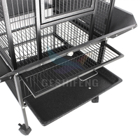 Cage à oiseaux en fil de fer robuste pour l'élevage des perroquets et des ara, avec roulettes, grande capacité