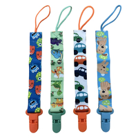 Chaîne porte-sucette et anneau de dentition pour bébé Yobe Baby YB1012 en polyester avec emballage carte en papier
