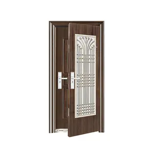 High Quality Wholesale Modern Design Panel Steel Security Stainless Gate Door with Glass