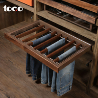 Panier de rangement pour vêtements en bois de qualité supérieure, coulissant, pour armoire, placard, avec étagères pour bijoux et vêtements