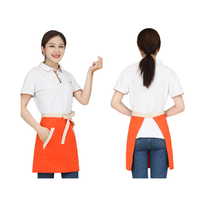 Customized Printed Logo Canvas Semi-long Sleeveless Apron Eco-friendly/Durable Washable Work Uniform for Bakery Restaurant - Product Image 1