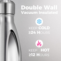 Botellas de Agua Térmicas de Acero Inoxidable 18/8 de Doble Pared, Libres de BPA, con Logotipo Personalizado al por Mayor, Mantienen el Agua Fría o Caliente Durante 24 Horas