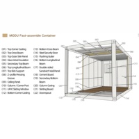 Complexe de bureaux modulaire multi-étages en panneaux sandwich, design moderne, escalier intérieur, garantie 5 ans, pour maison, bar, hôtel