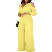 90903-MX43 Vente en gros Nouveau design Combinaison une pièce pour femme grande taille, col en V, manches découpées, Sehe Fashion