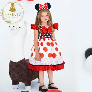 FSMKTZ, vestido estampado para niños, diseño Popular, vestido para niñas con accesorios para el cabello, vestido diario para niñas pequeñas, ropa de fiesta