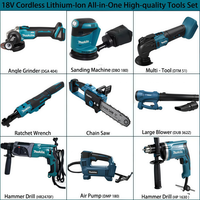 Ensemble d'outils électriques sans fil Makita 18V tout-en-un avec batteries et chargeur, clé à chocs et tournevis, kit combiné d'outils électriques sans balais