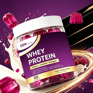 OEM Private Label <b>Whey</b> Protein Gummies Creatine Collagen Peptide Muscle Energy Support Sports Nutrition Sugar Free Adult - Product Image 1