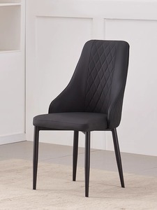 <strong>Haosi</strong> Stylish Modern Dining Side Chair for Home Restaurant Retro PU Leather Velvet Cushion Metal Legs MDF Living Room Furniture - Product Image 6