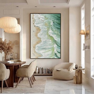 Sérénade de la côte : Peinture à l'huile texturée impasto, abstraite sur toile, peinte à la main, esthétique contemporaine, format surdimensionné - Product Image 5