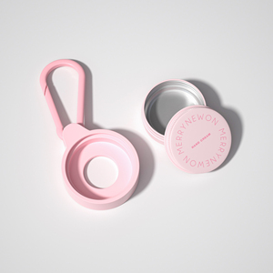 Crème pour les mains MERRYNEWON, pot rond avec bouchon à vis, finition mate, impression couleur, soins personnels, pot en aluminium de 15 g avec porte-clés - Product Image 3