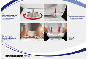<span class=keywords><strong>NUCA</strong></span> Simple Single Press liberación rápida delgada cubierta de asiento de Wc caída lenta fácil operar Duroplast delgada cubierta de asiento de inodoro - Product Image 5