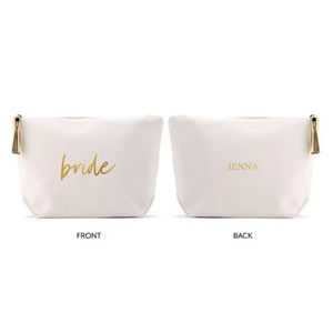 Canvas Cosmetic Bag Zipper <b>Makeup</b> Pouch Custom Logo Printed Eco Friendly Travel Toiletry <b>Case</b> - Product Image 5