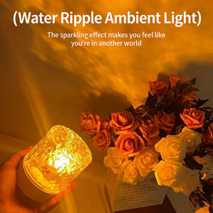 Luz Nocturna Pequeña con Proyección de Llama Romántica, con Efecto de Ondas de Agua, Funciona con Batería, Regulable, para Dormitorio o Sala de Estar - Product Image 2