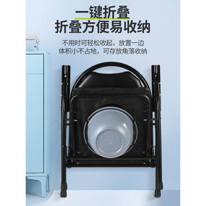 Chaise de toilette pliable en acier carbone pour personnes âgées, femmes enceintes, toilettes accroupies, tabouret de toilette pour patients, pour usage hospitalier - Product Image 5