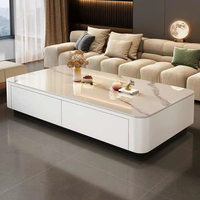 Meuble TV en bois de style crème moderne et table à thé au sol pour meubles de salon