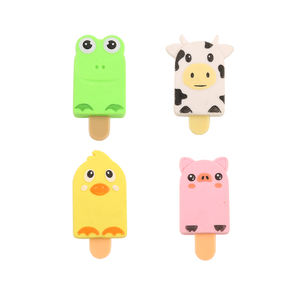 Promozionale simpatico maiale, rana, forma di pulcino ghiacciolo gomma per ghiacciolo 3D stazionario profumo animale con disegno stampato - Product Image 1