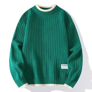 Cárdigan Grueso de <span class=keywords><strong>Hombre</strong></span> al por Mayor, de Moda, Holgado, de Invierno, Transpirable, Cálido, de Manga Larga, Tejido, de Cuello Redondo, de Color Grande - Product Image 4