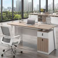 Bureau d'ordinateur modulaire moderne en mélamine avec tiroir verrouillable, structure métallique et gestion des câbles – Poste de travail de bureau