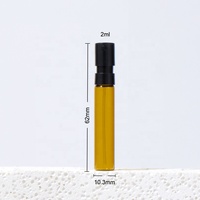 Botol Sampel Parfum Mini Silinder Transparan Amber Kapasitas Khusus 1ml 2ml 3ml 5ml Semprotan Kabut Halus untuk Perjalanan