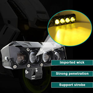 Phare de travail à 4 lentilles 5W 12V DC, projecteurs de moto à LED bicolores blanc-jaune pour camion et moto avec garantie de 2 ans - Product Image 6