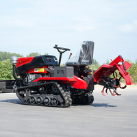 Tracteur chenillé diesel 35HP 50HP avec pelle rétrocaveuse, tracteur multifonctionnel, mini-motoculteur agricole, machine agricole