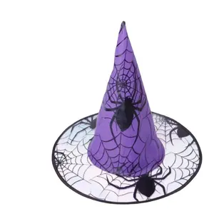Halloween Non woven Sheer Spider Halloween Hat Decoration Party Supplies Ghost Festival Props Witch Hat