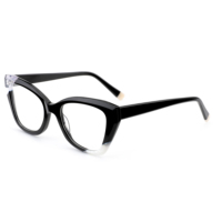Lunettes de vue unisexe vintage chat, montures de lunettes carrées noires à la mode, vente en gros de montures de lunettes en acétate 2025