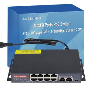 Adaptiver 8-Port-Fast-Ethernet-Port-PoE-Switch <span class=keywords><strong>2</strong></span>-Uplink-RJ45-Port mit AC-Stecker-Poe-Netzwerk-Switch Rack-Mount - Product Image 2