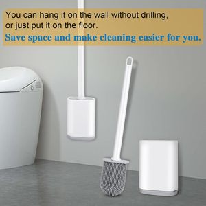 Ensemble de brosse de toilette en silicone à ventouse, tête de nettoyage flexible à 360 degrés, nettoyage en profondeur de la cuvette de toilette, rangement facile - Product Image 4