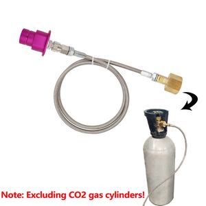 Tuyau d'air tressé en acier inoxydable W21.8 avec adaptateur à connexion rapide fileté CGA320 pour réservoir de CO2 externe, 1,5 m, compatible SodaStream - Product Image 5