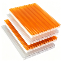 Plaque de polycarbonate gaufrée résistante aux intempéries, panneau transparent anti-choc pour toit de villa, patio, gazebo, maison de loisirs