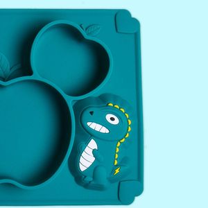 Bébé Formation Alimentation Bol Alimentaire Antidérapant Dessin Animé Dinosaure Silicone D'aspiration Plaque Divisée Plateau Ustensile SANS BPA Plats - Product Image 4