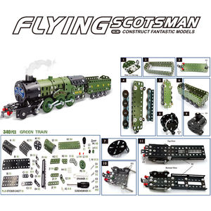 ฮันเย่ ชุดของเล่นรถไฟประกอบเอง 340 ชิ้น ของเล่นฝึกทักษะการเคลื่อนไหวอย่างละเอียด ของเล่นประกอบแบบ DIY ชุดประกอบสกรู บล็อกโลหะสำหรับเด็ก - Product Image 2