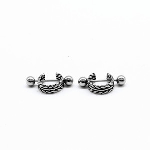 yunnique Tibetan <b>Silver</b> <b>Stud</b> Earrings Geometric Design Stainless Steel Post For Men And Women Fashion Jewelry - Product Image 1