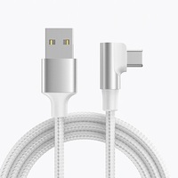 Câble de charge rapide USB vers Type C à angle droit en nylon tressé avec cœurs en cuivre renforcés 66W, 1M, câbles de données pour téléphone Android et Apple