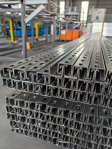 Hot Selling 41x41 Strut Channel Pre-Galvanized Perforated C Channel <b>Solar</b> Photovoltaic Stents Anti-Corrosion C Channel - Product Image 4