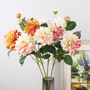 Fleurs artificielles Dahlia, tige longue de 76 cm, en soie plastique colorée, pour mariage, décoration intérieure, accessoires de photographie - Product Image 1