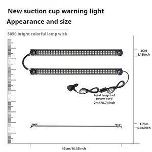 Yosovlight nuova auto luci LED Bar colorato parabrezza striscia di avvertimento per anteriore posteriore compatibile con Golf Versa Tiida modelli - Product Image 3