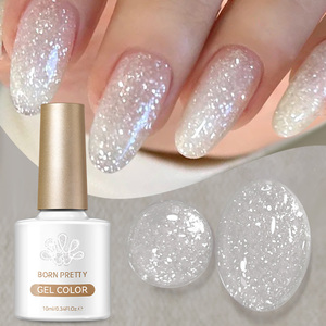 BORN PRETTY Esmalte de Gel con Escamas Brillantes Color Jelly, Suministros para <span class=keywords><strong>Uñas</strong></span>, Esmalte de Gel Plateado con Purpurina Brillante, Libre de HEMA y TPO - Product Image 3