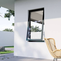 Fenêtre à auvent contemporaine en aluminium à rupture de pont thermique avec double vitrage pour maison, bureau et villa