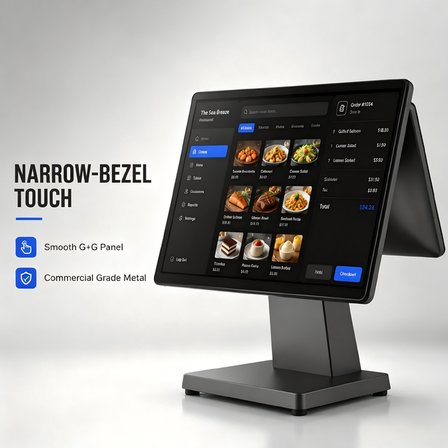 15.6 Inch Dual Screen Tablet Pos Metals Base Windows POS Terminal Point of Sale for Small Clothing Store Restaurant Grocery