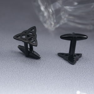 Gemelos Retro Celticos Triquetra de Acero Inoxidable para Hombre, Accesorios para Camisa Francesa y Traje, Ocasiones Formales de Negocios - Product Image 1