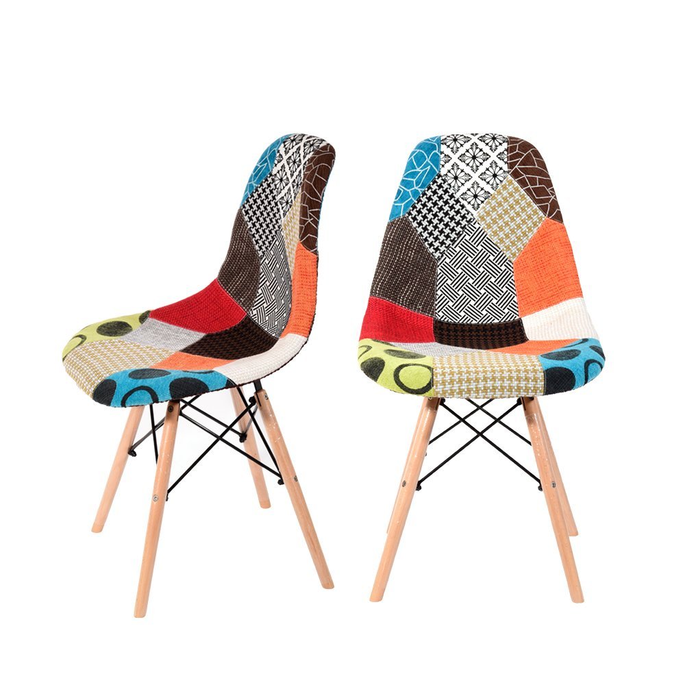 Contemporary upholstered patchwork fabric dining chair china manufacturing