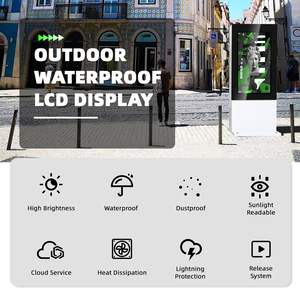 Pantalla táctil <span class=keywords><strong>LCD</strong></span> de señalización digital para exteriores 55 75 86 pulgadas tótem publicitario impermeable para centros comerciales soporte de suelo - Product Image 2