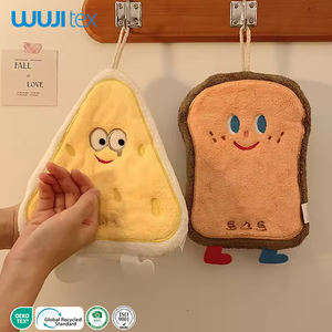 可愛い漫画風コーラルフリース マイクロファイバー 速乾性 吸水厚手ソフト 家庭用 水洗い可能 キッチンラグ トイレ用 小型タオル - Product Image 1