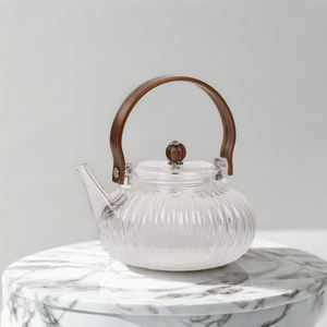 High Quality Pumpkin Inspired 700ml High Borosilicate Glass Handmade Eco-Friendly Food Grade <strong>Hob</strong> Compatible <strong>Kettle</strong> Teapot for - Product Image 6